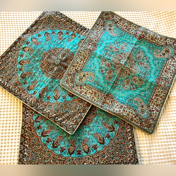 3 x Brand new Pillowcases, 19x19 inches with an Indian motive - Picture 1 of 7